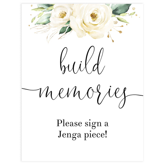 build memories printable sign, Printable bridal shower signs, floral bridal shower decor, floral bridal shower decor ideas, fun bridal shower decor, bridal shower game ideas, floral bridal shower ideas