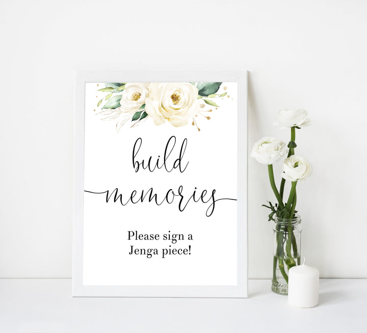 build memories printable sign, Printable bridal shower signs, floral bridal shower decor, floral bridal shower decor ideas, fun bridal shower decor, bridal shower game ideas, floral bridal shower ideas