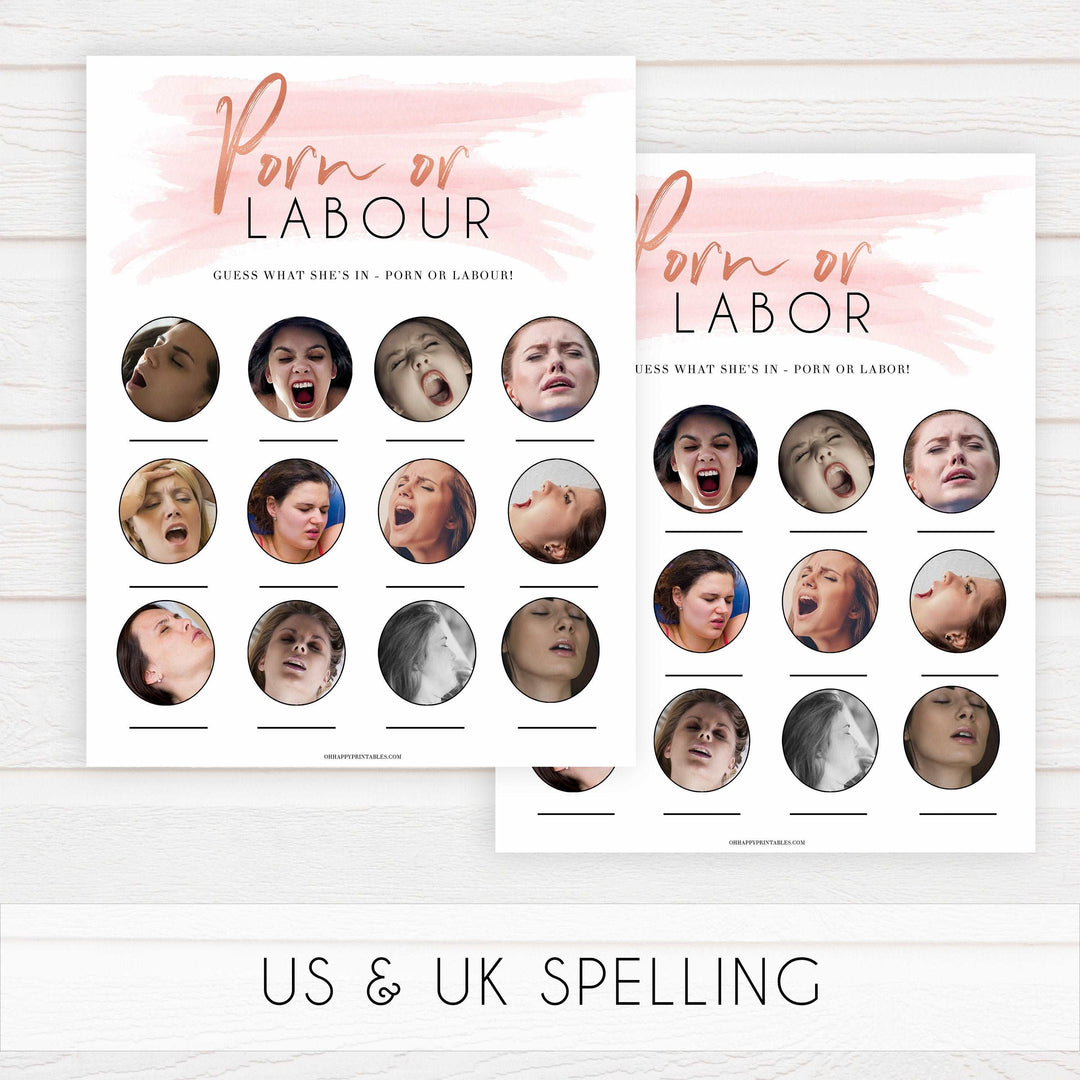 Pink swash baby games, labor or porn, baby bump, boobs or butts game, printable baby games, fun baby games, pink baby shower, top baby games, fun baby games, its a girl baby game
