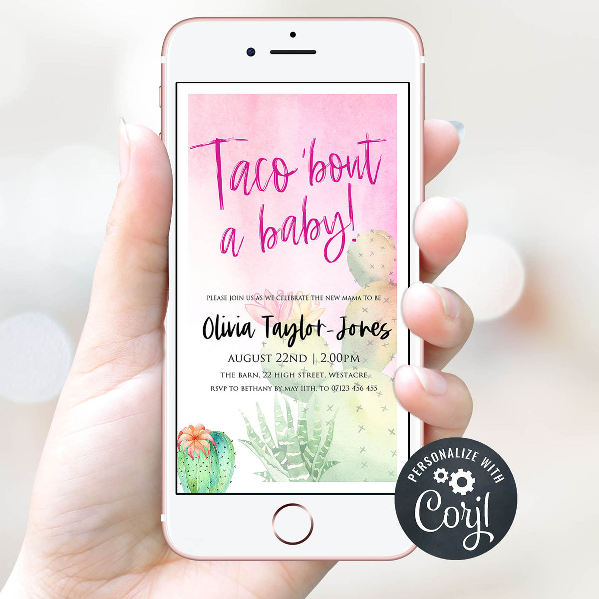 taco baby shower invitations, cactus fiesta baby shower invitations, editable baby shower invitations, printable baby shower invites, fiesta baby shower, cactus baby shower