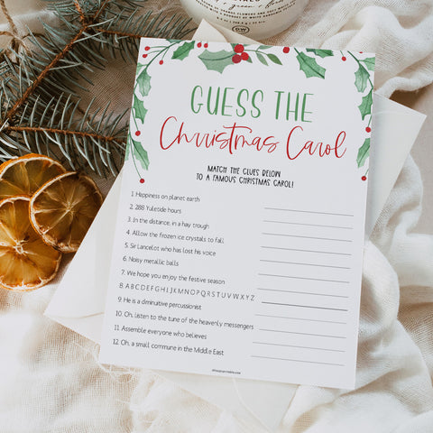 christmas carol game, christmas party game, fun christmas games, fun festive games, xmas games, Christmas party games