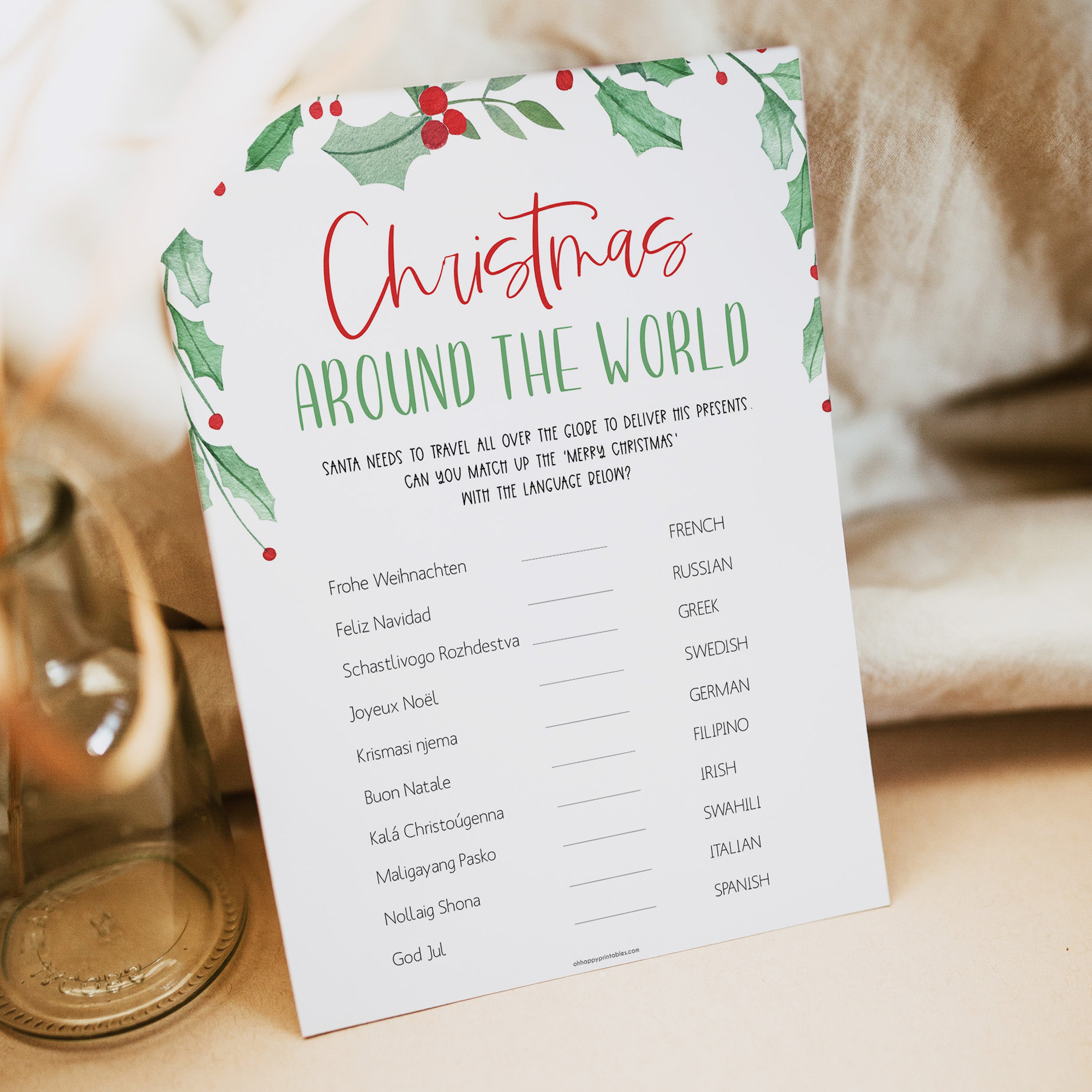 christmas around the world, christmas party game, fun christmas games, fun festive games, xmas games, Christmas party games