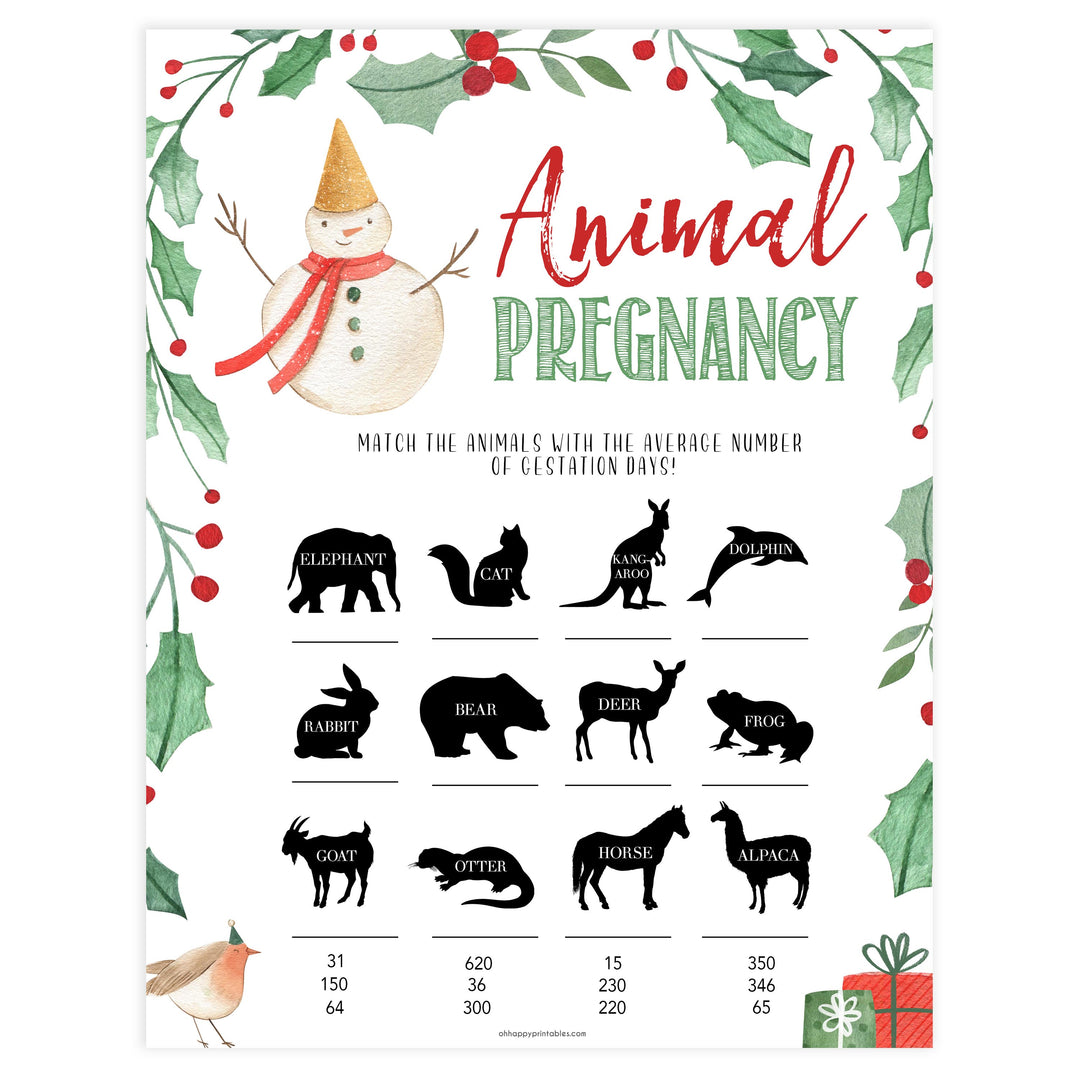 Christmas baby shower games, animal pregnancy, festive baby shower games, best baby shower games, top 10 baby games, baby shower ideas, baby shower games