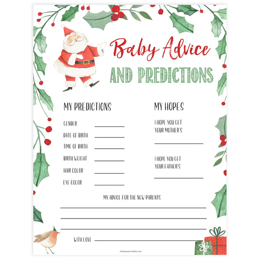 Christmas baby shower games, baby advice and predictions, festive baby shower games, best baby shower games, top 10 baby games, baby shower ideas, baby shower games