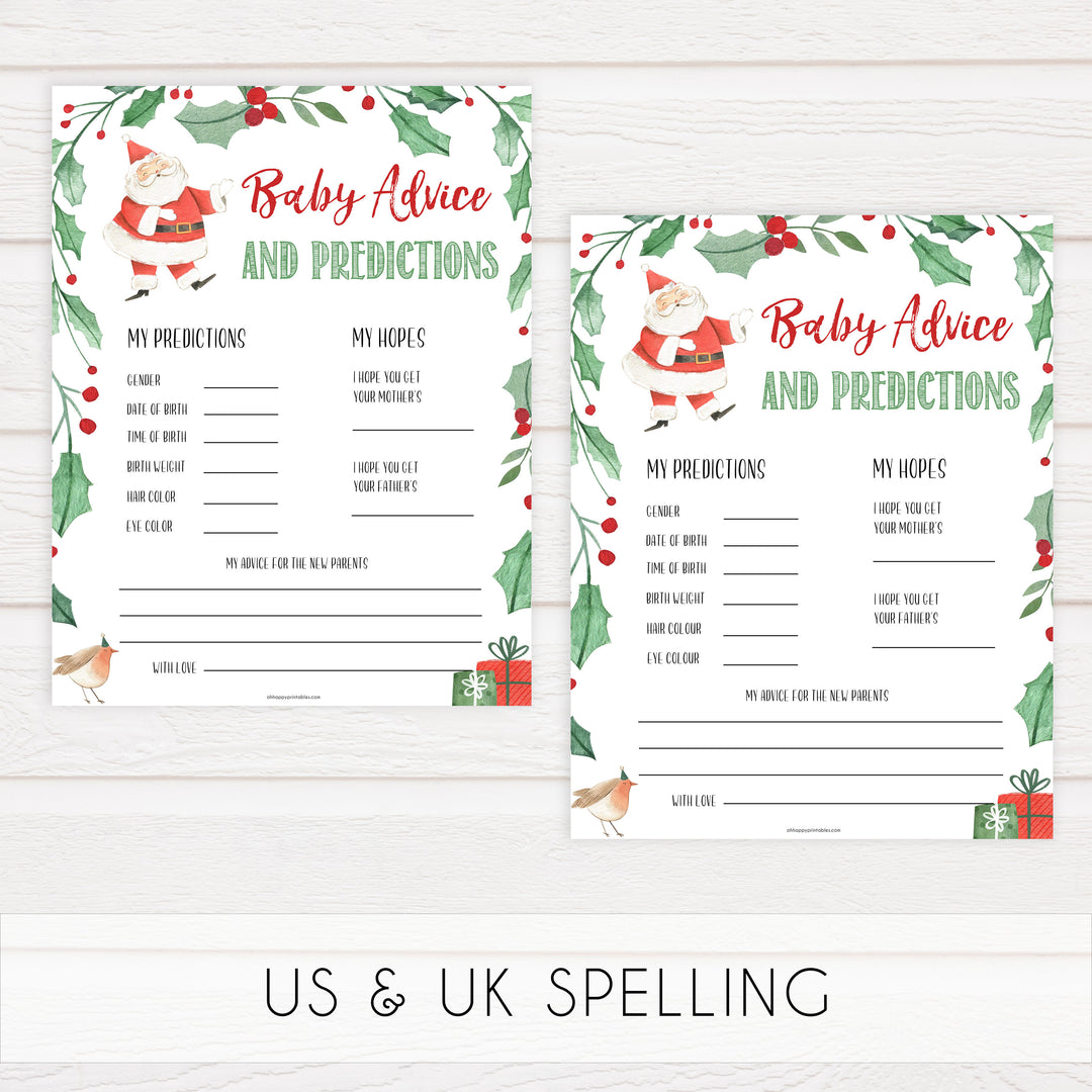 Christmas baby shower games, baby advice and predictions, festive baby shower games, best baby shower games, top 10 baby games, baby shower ideas, baby shower games