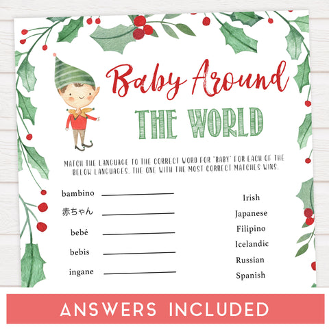 Christmas baby shower games, baby around the world, festive baby shower games, best baby shower games, top 10 baby games, baby shower ideas, baby shower games