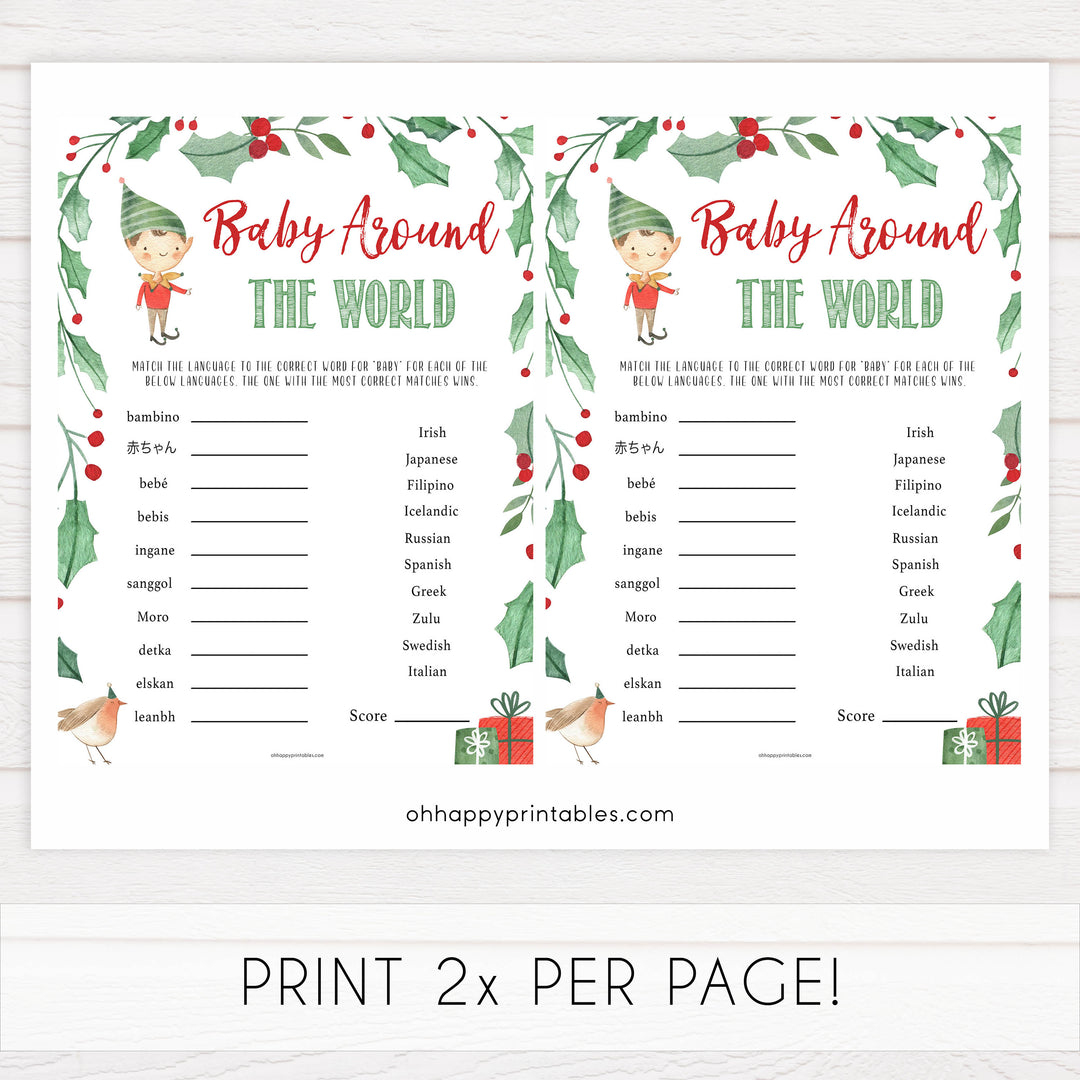 Christmas baby shower games, baby around the world, festive baby shower games, best baby shower games, top 10 baby games, baby shower ideas, baby shower games