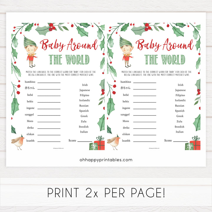 Christmas baby shower games, baby around the world, festive baby shower games, best baby shower games, top 10 baby games, baby shower ideas, baby shower games