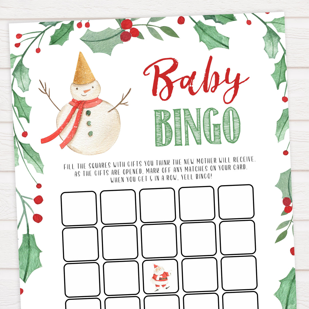 Christmas baby shower games, Baby Shower Bingo festive baby shower games, best baby shower games, top 10 baby games, baby shower ideas, baby shower games