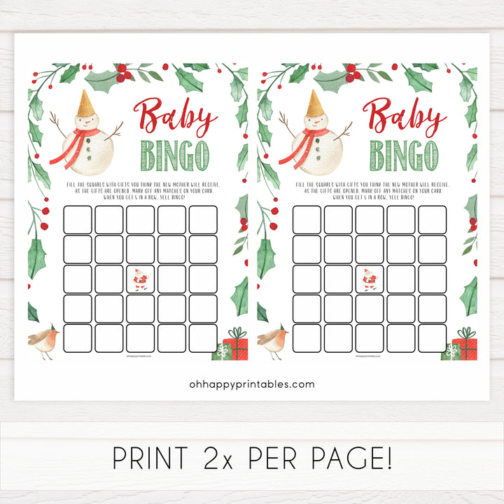 Christmas baby shower games, Baby Shower Bingo festive baby shower games, best baby shower games, top 10 baby games, baby shower ideas, baby shower games