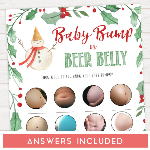 Christmas baby shower games, baby bump or beer belly, festive baby shower games, best baby shower games, top 10 baby games, baby shower ideas, baby shower games