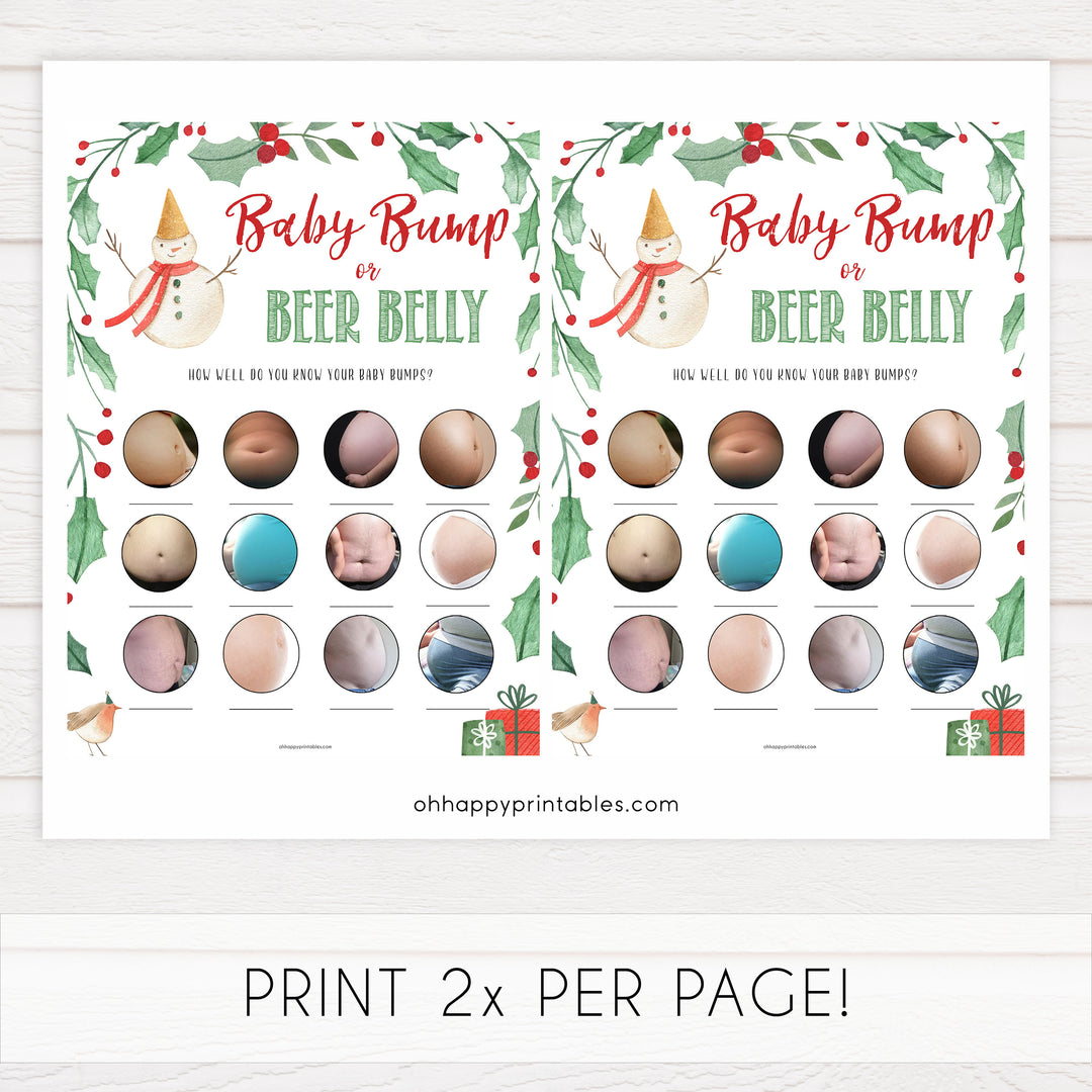 Christmas baby shower games, baby bump or beer belly, festive baby shower games, best baby shower games, top 10 baby games, baby shower ideas, baby shower games