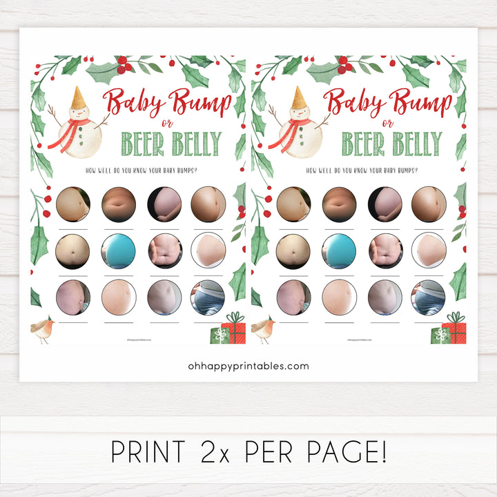 Christmas baby shower games, baby bump or beer belly, festive baby shower games, best baby shower games, top 10 baby games, baby shower ideas, baby shower games