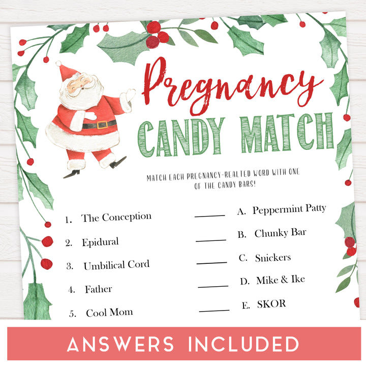 Christmas baby shower games, pregnancy candy match, festive baby shower games, best baby shower games, top 10 baby games, baby shower ideas, baby shower games