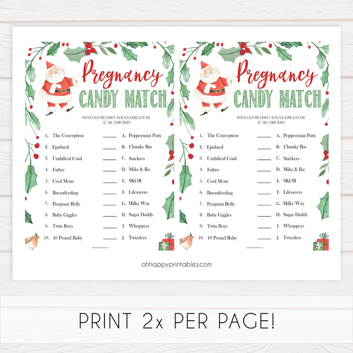 Christmas baby shower games, pregnancy candy match, festive baby shower games, best baby shower games, top 10 baby games, baby shower ideas, baby shower games