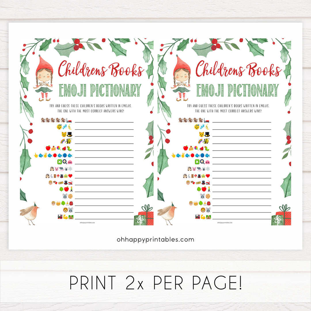 Christmas baby shower games, childrens books emoji pictionary, festive baby shower games, best baby shower games, top 10 baby games, baby shower ideas, baby shower games
