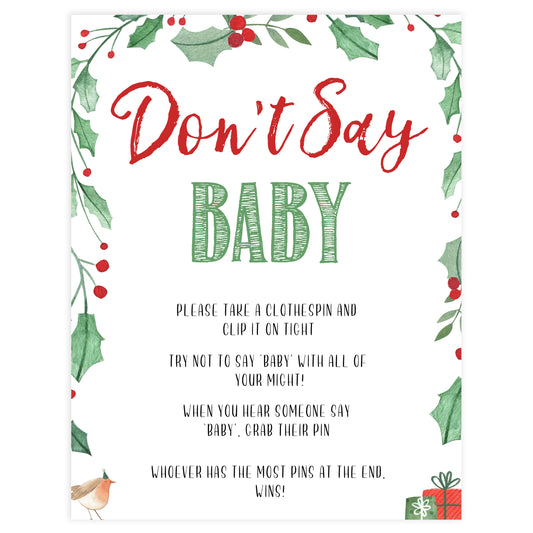Christmas baby shower games, don't say baby, festive baby shower games, best baby shower games, top 10 baby games, baby shower ideas, baby shower games