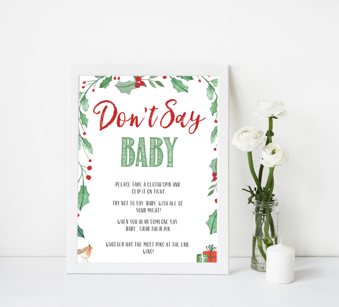 Christmas baby shower games, don't say baby, festive baby shower games, best baby shower games, top 10 baby games, baby shower ideas, baby shower games