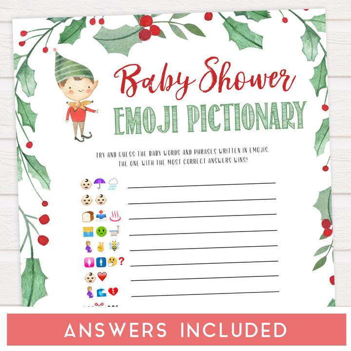 Christmas baby shower games, baby shower emoji pictionary, festive baby shower games, best baby shower games, top 10 baby games, baby shower ideas, baby shower games