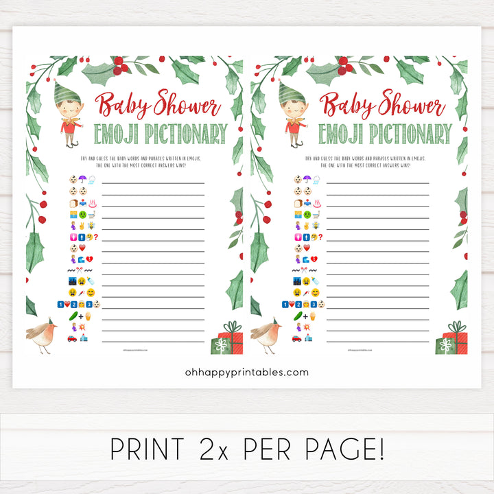 Christmas baby shower games, baby shower emoji pictionary, festive baby shower games, best baby shower games, top 10 baby games, baby shower ideas, baby shower games