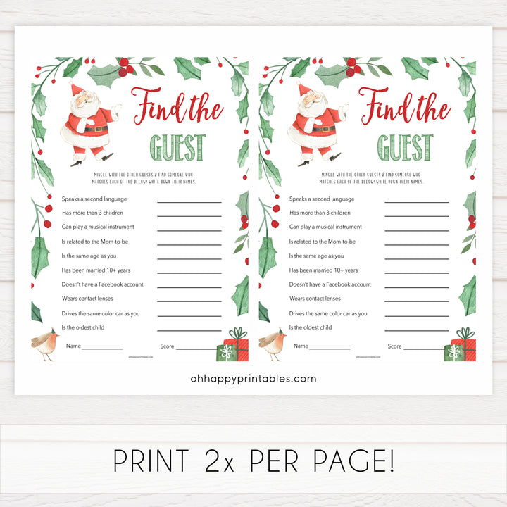 Christmas baby shower games, find the guest, festive baby shower games, best baby shower games, top 10 baby games, baby shower ideas, baby shower games