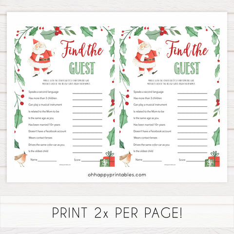Christmas baby shower games, find the guest, festive baby shower games, best baby shower games, top 10 baby games, baby shower ideas, baby shower games