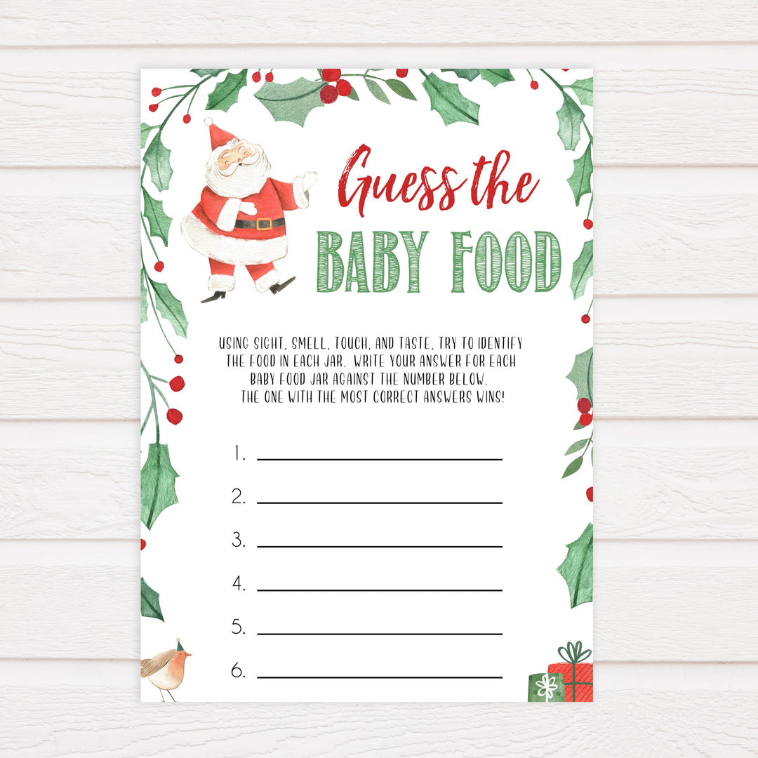 Christmas baby shower games, guess the baby food, festive baby shower games, best baby shower games, top 10 baby games, baby shower ideas, baby shower games