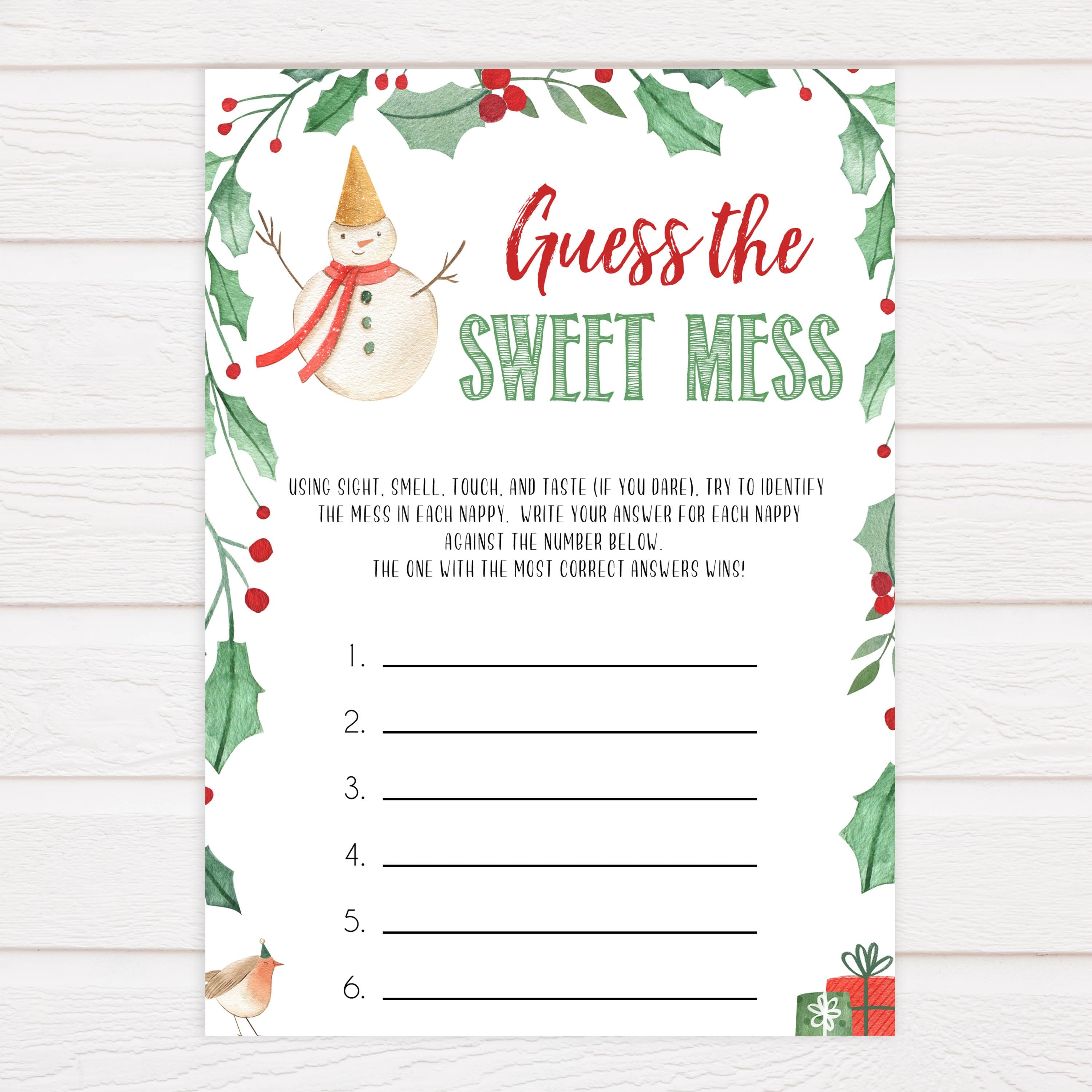 Christmas baby shower games, guess the sweet mess, festive baby shower games, best baby shower games, top 10 baby games, baby shower ideas, baby shower games