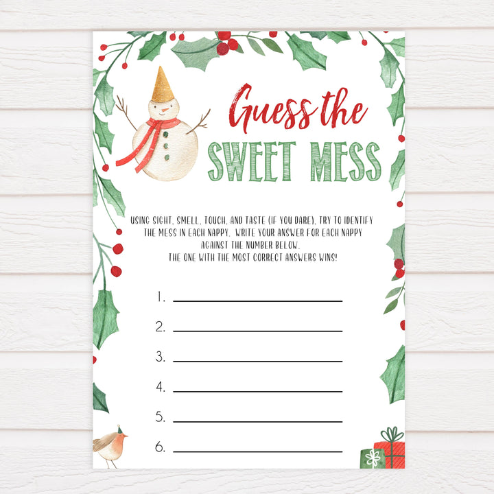 Christmas baby shower games, guess the sweet mess, festive baby shower games, best baby shower games, top 10 baby games, baby shower ideas, baby shower games