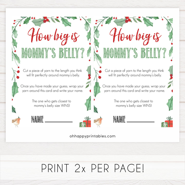 Christmas baby shower games, how big is mommys belly, festive baby shower games, best baby shower games, top 10 baby games, baby shower ideas, baby shower games