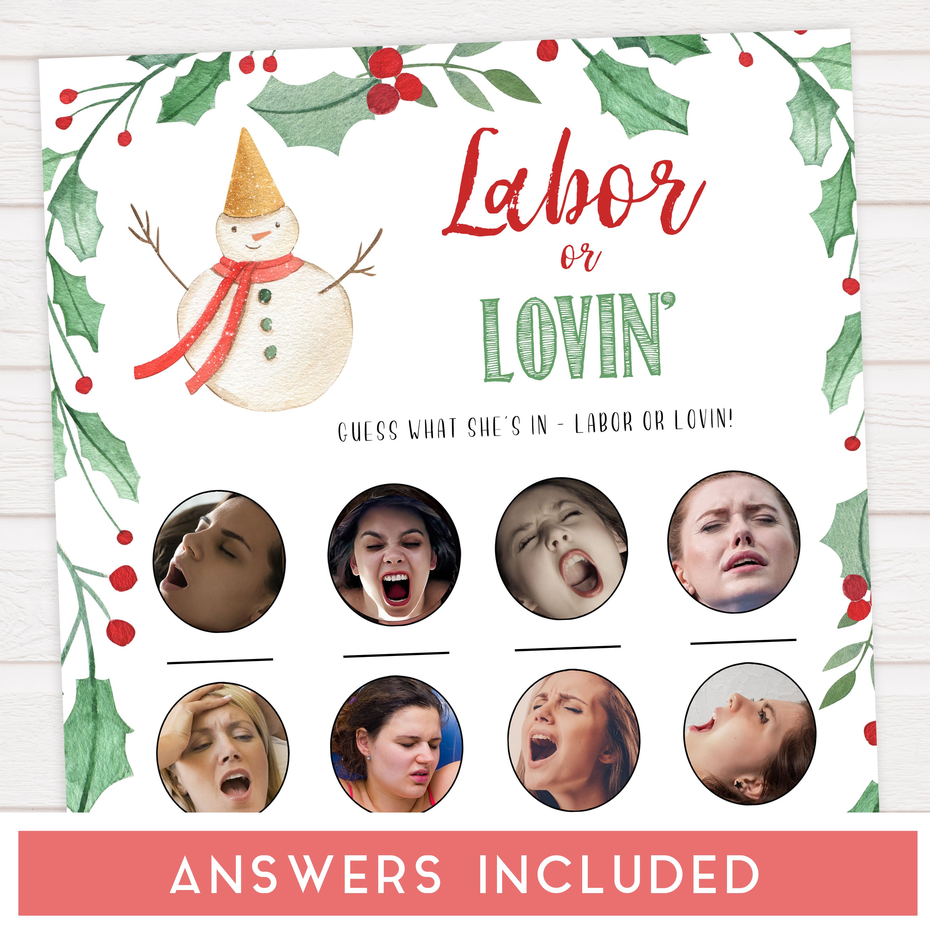 Christmas baby shower games, labor or lovin, labor or porn game, festive baby shower games, best baby shower games, top 10 baby games, baby shower ideas, baby shower games