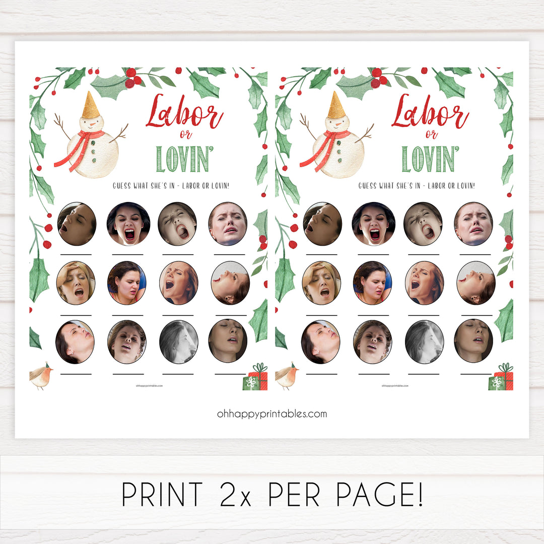 Christmas baby shower games, labor or lovin, labor or porn game, festive baby shower games, best baby shower games, top 10 baby games, baby shower ideas, baby shower games