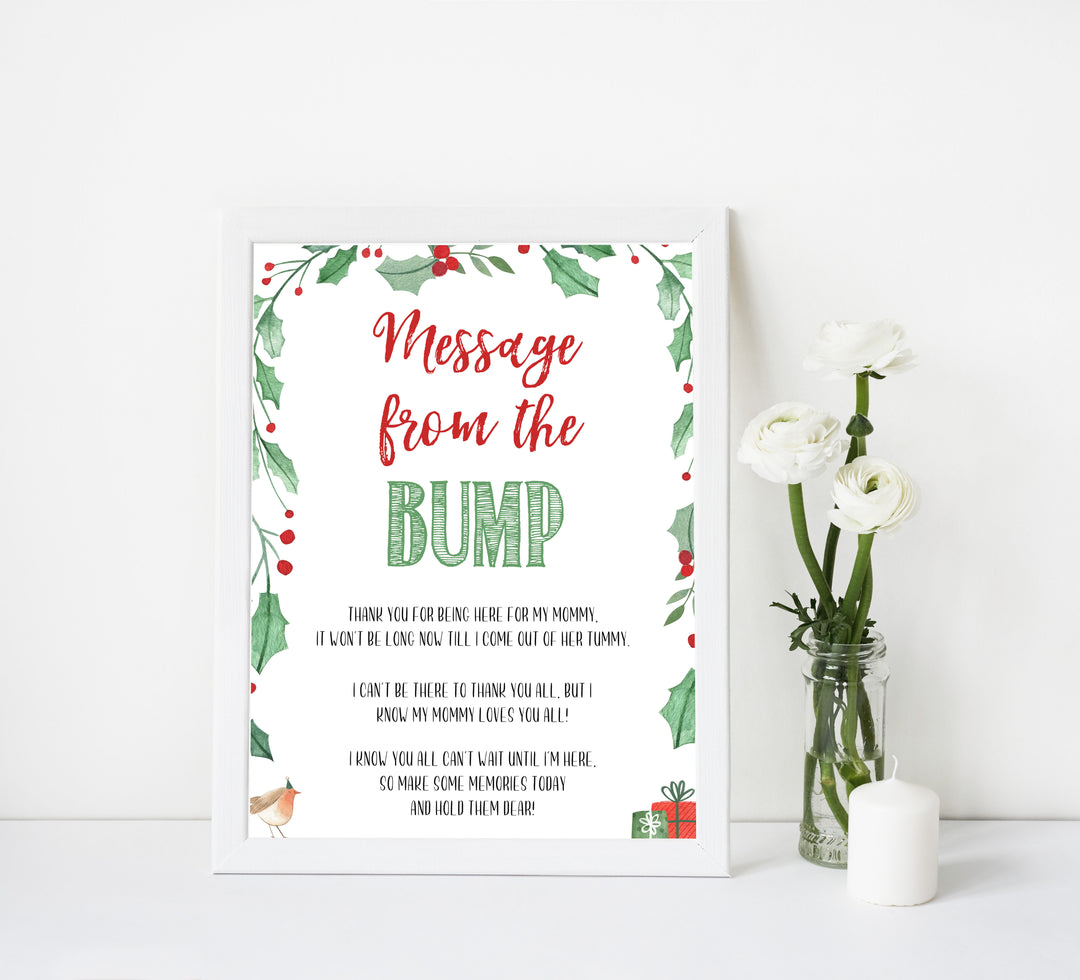 Christmas baby shower games, message from the bump, festive baby shower games, best baby shower games, top 10 baby games, baby shower ideas, baby shower games