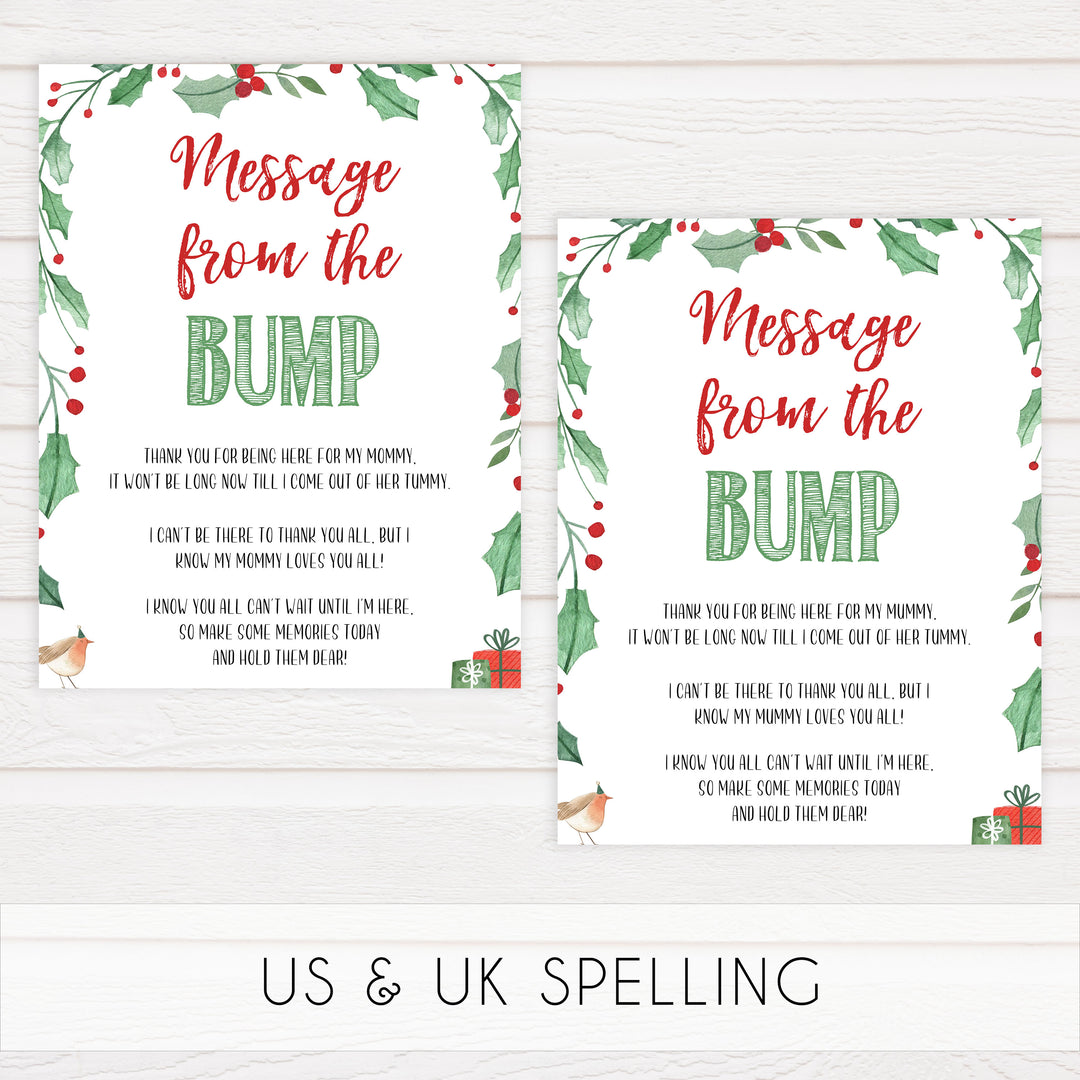 Christmas baby shower games, message from the bump, festive baby shower games, best baby shower games, top 10 baby games, baby shower ideas, baby shower games