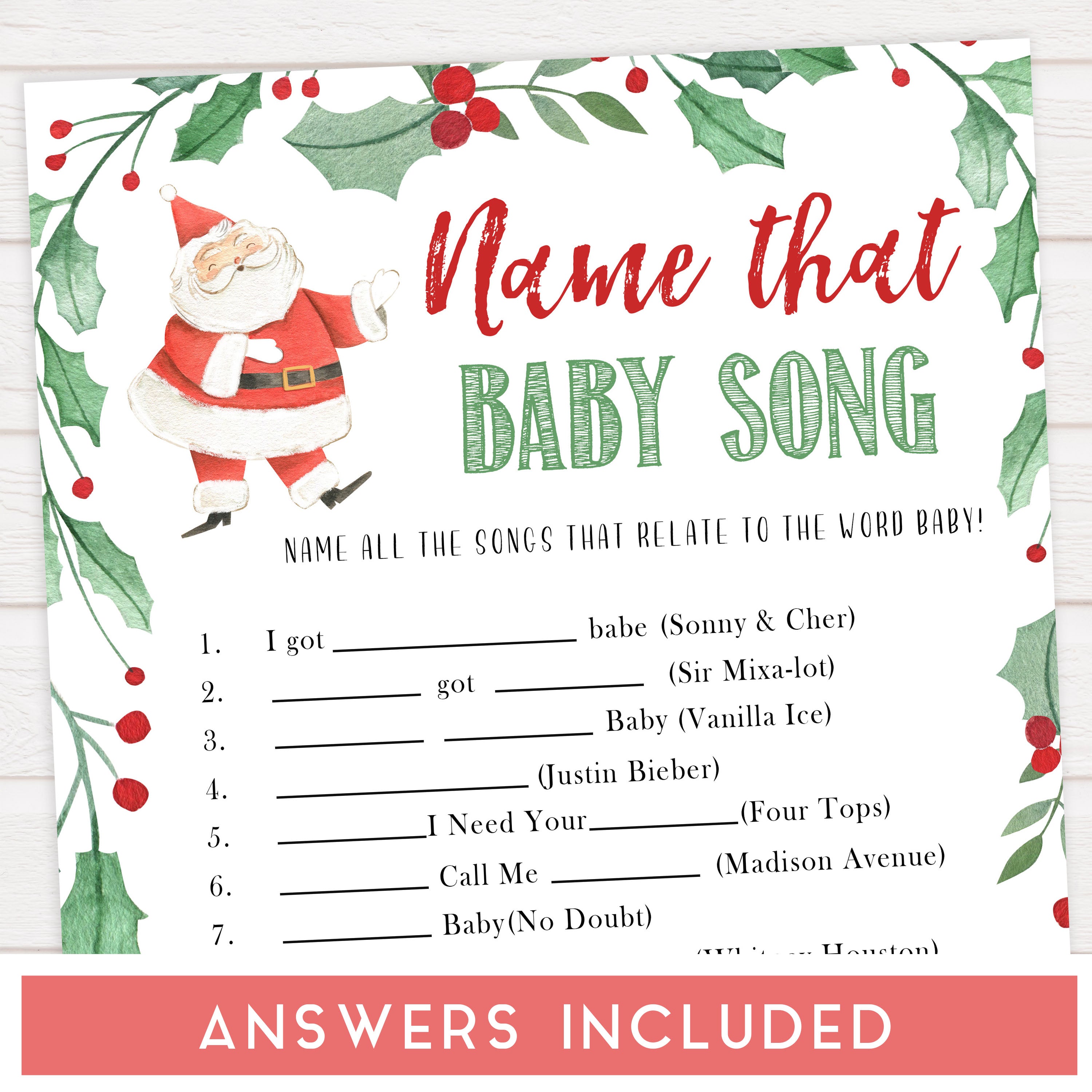 Christmas baby shower games, name that baby song, festive baby shower games, best baby shower games, top 10 baby games, baby shower ideas, baby shower games