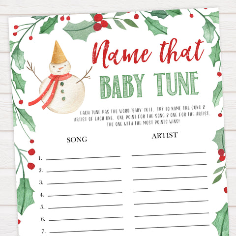 Christmas baby shower games, name that baby tune, festive baby shower games, best baby shower games, top 10 baby games, baby shower ideas, baby shower games