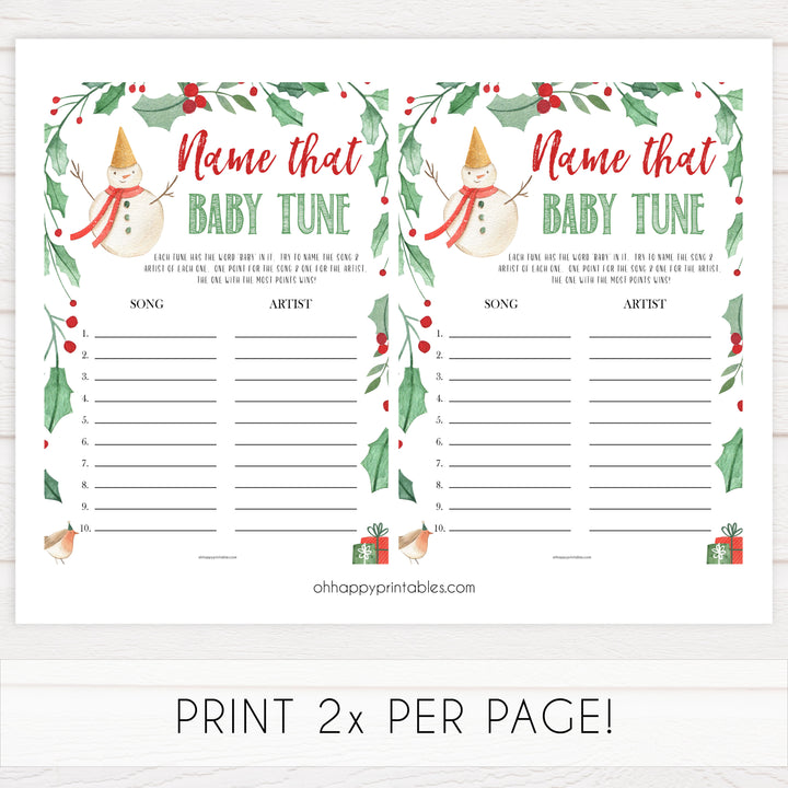 Christmas baby shower games, name that baby tune, festive baby shower games, best baby shower games, top 10 baby games, baby shower ideas, baby shower games
