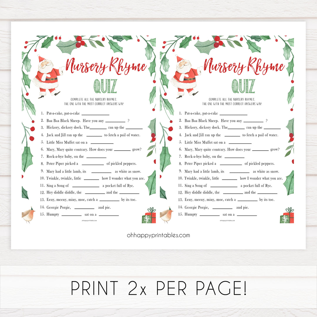 Christmas baby shower games, nursery rhyme quiz, festive baby shower games, best baby shower games, top 10 baby games, baby shower ideas, baby shower games