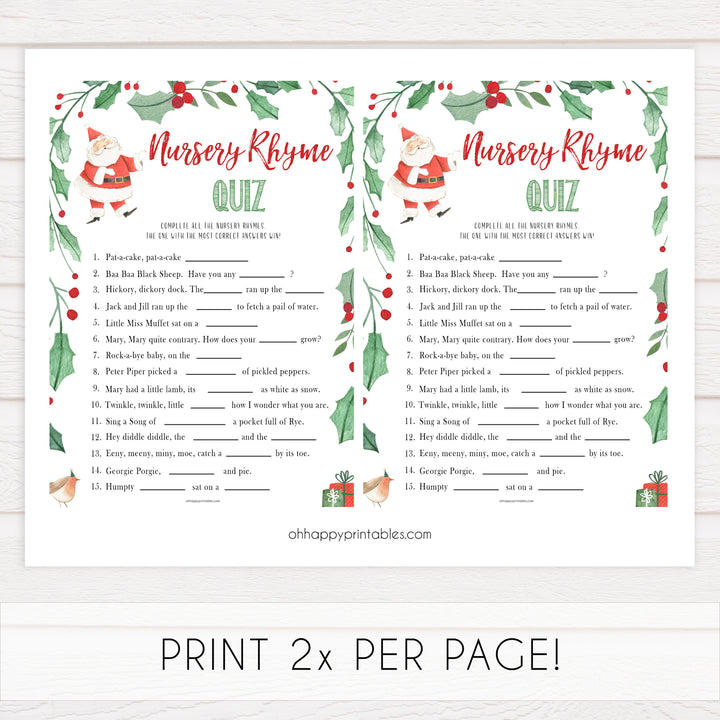 Christmas baby shower games, nursery rhyme quiz, festive baby shower games, best baby shower games, top 10 baby games, baby shower ideas, baby shower games