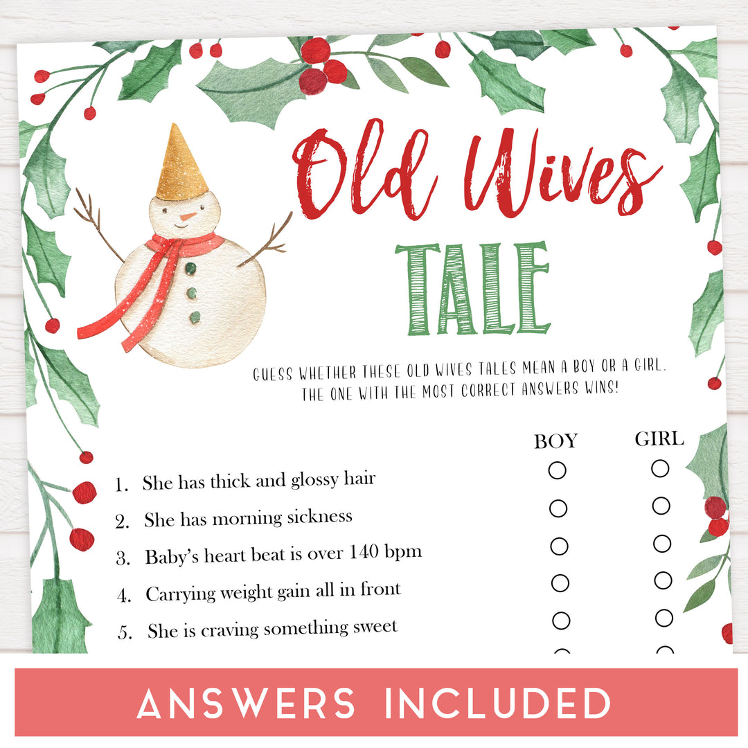 Christmas baby shower games, old wives tale baby game, festive baby shower games, best baby shower games, top 10 baby games, baby shower ideas, baby shower games