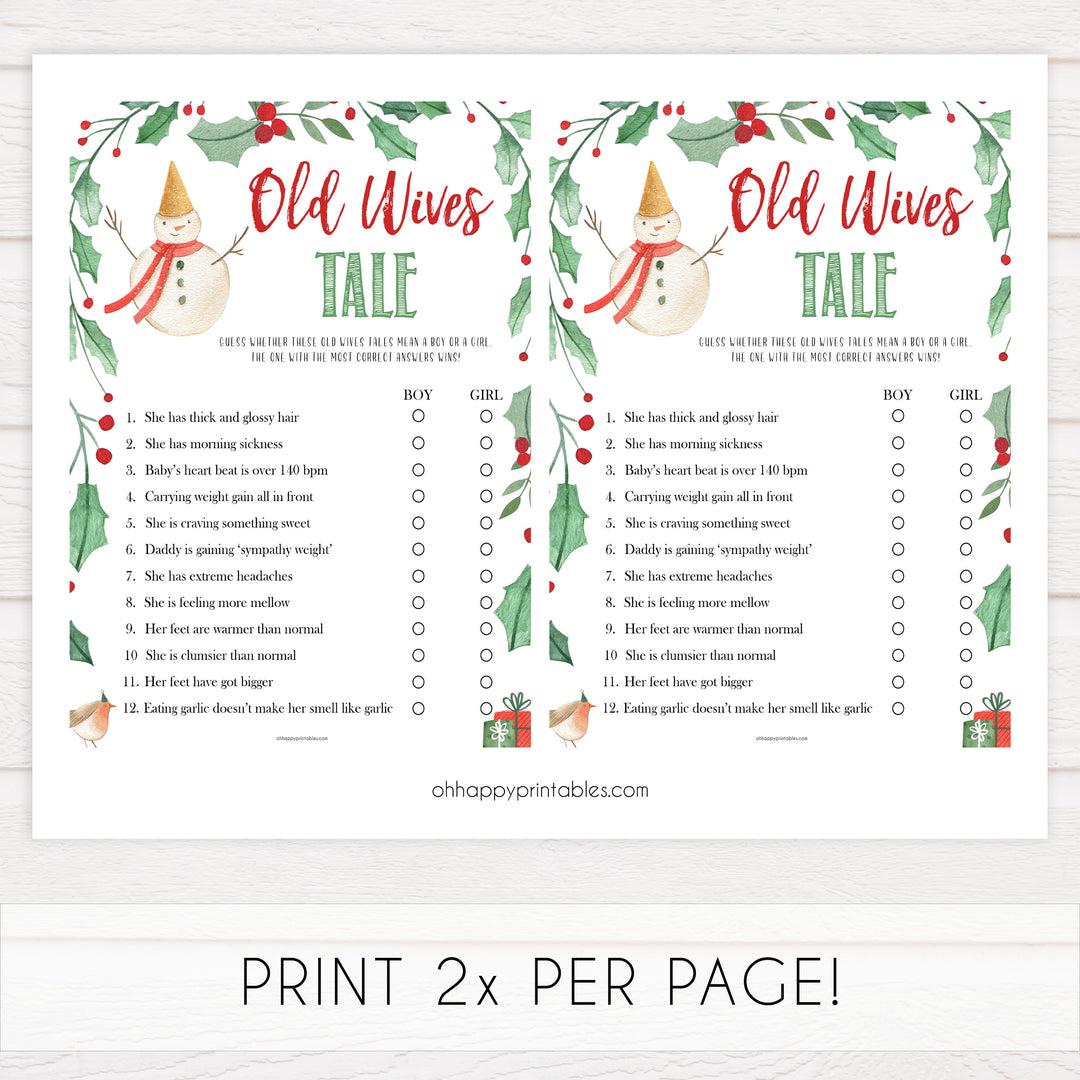 Christmas baby shower games, old wives tale baby game, festive baby shower games, best baby shower games, top 10 baby games, baby shower ideas, baby shower games