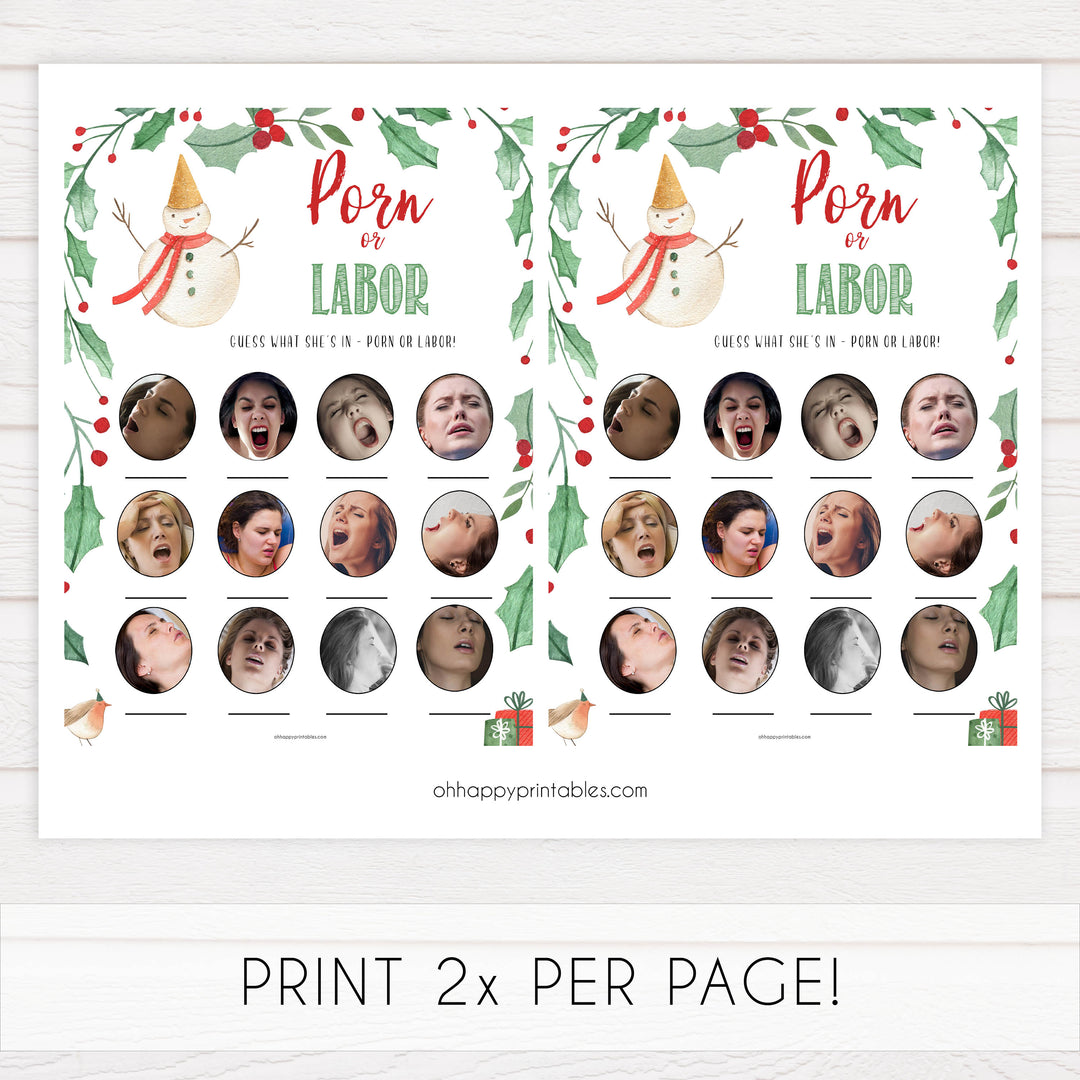 Christmas baby shower games, porn or labor, festive baby shower games, best baby shower games, top 10 baby games, baby shower ideas, baby shower games