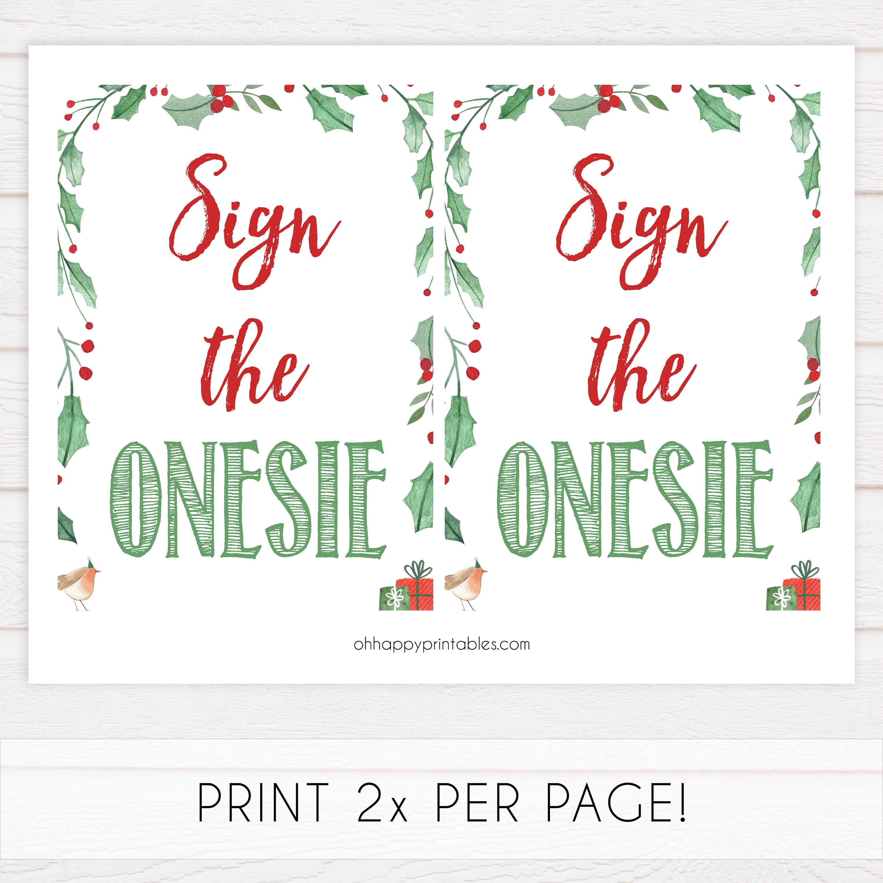 Christmas baby shower signs, sign the onesie baby shower sign, baby shower decor, printable baby signs, baby decor, festive baby shower