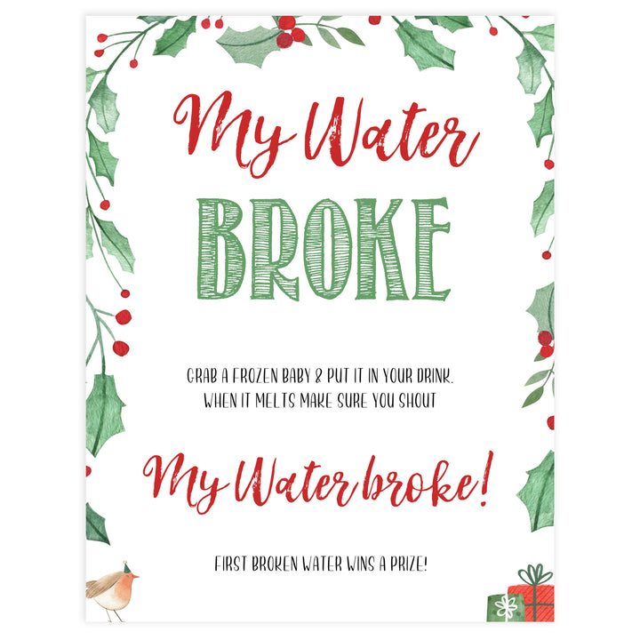 Christmas baby shower games, my water broke, festive baby shower games, best baby shower games, top 10 baby games, baby shower ideas, baby shower games