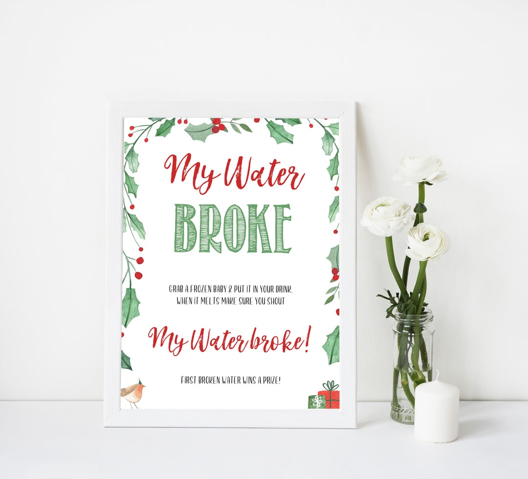 Christmas baby shower games, my water broke, festive baby shower games, best baby shower games, top 10 baby games, baby shower ideas, baby shower games