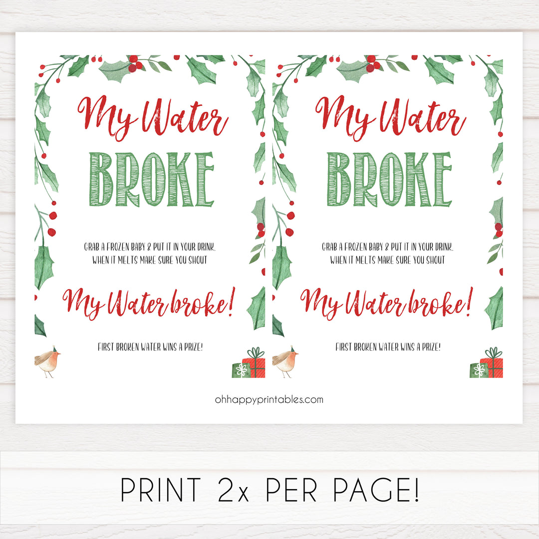 Christmas baby shower games, my water broke, festive baby shower games, best baby shower games, top 10 baby games, baby shower ideas, baby shower games