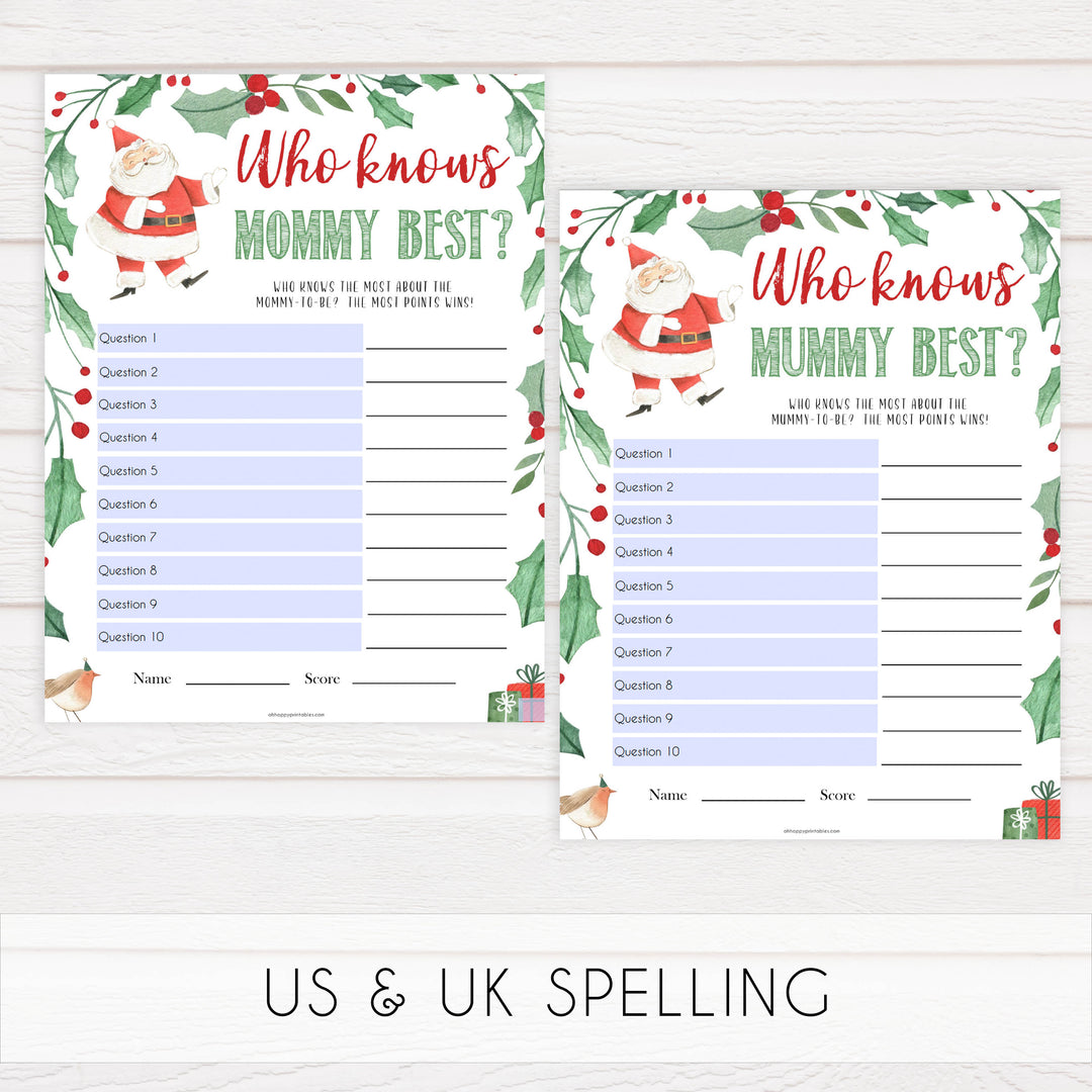 Christmas baby shower games, who knows mommy best, festive baby shower games, best baby shower games, top 10 baby games, baby shower ideas, baby shower games
