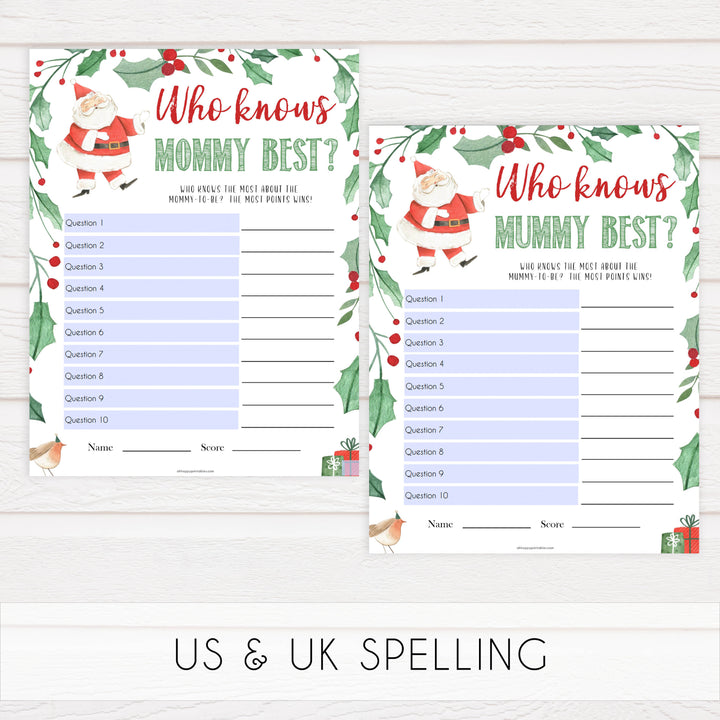 Christmas baby shower games, who knows mommy best, festive baby shower games, best baby shower games, top 10 baby games, baby shower ideas, baby shower games