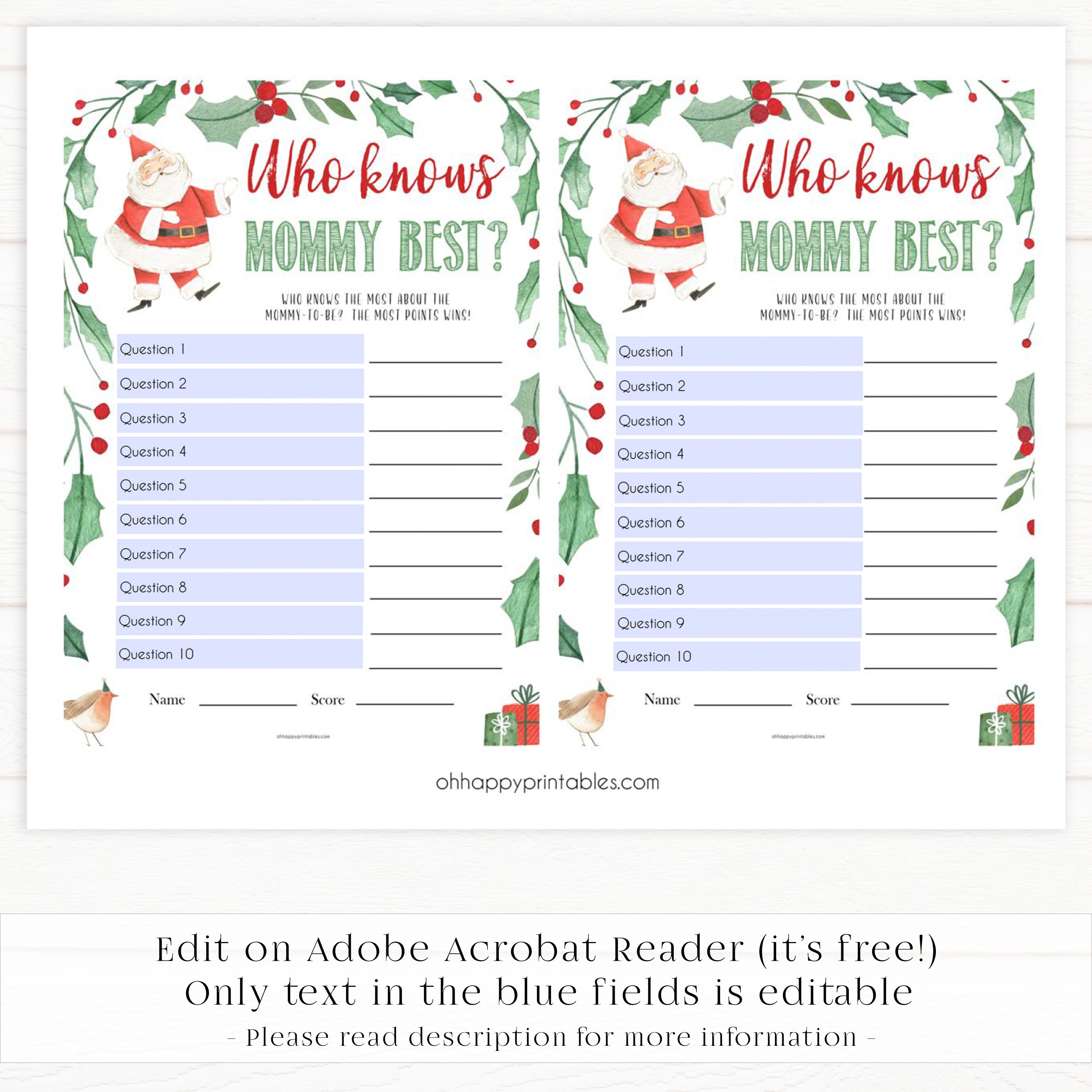 Christmas baby shower games, who knows mommy best, festive baby shower games, best baby shower games, top 10 baby games, baby shower ideas, baby shower games