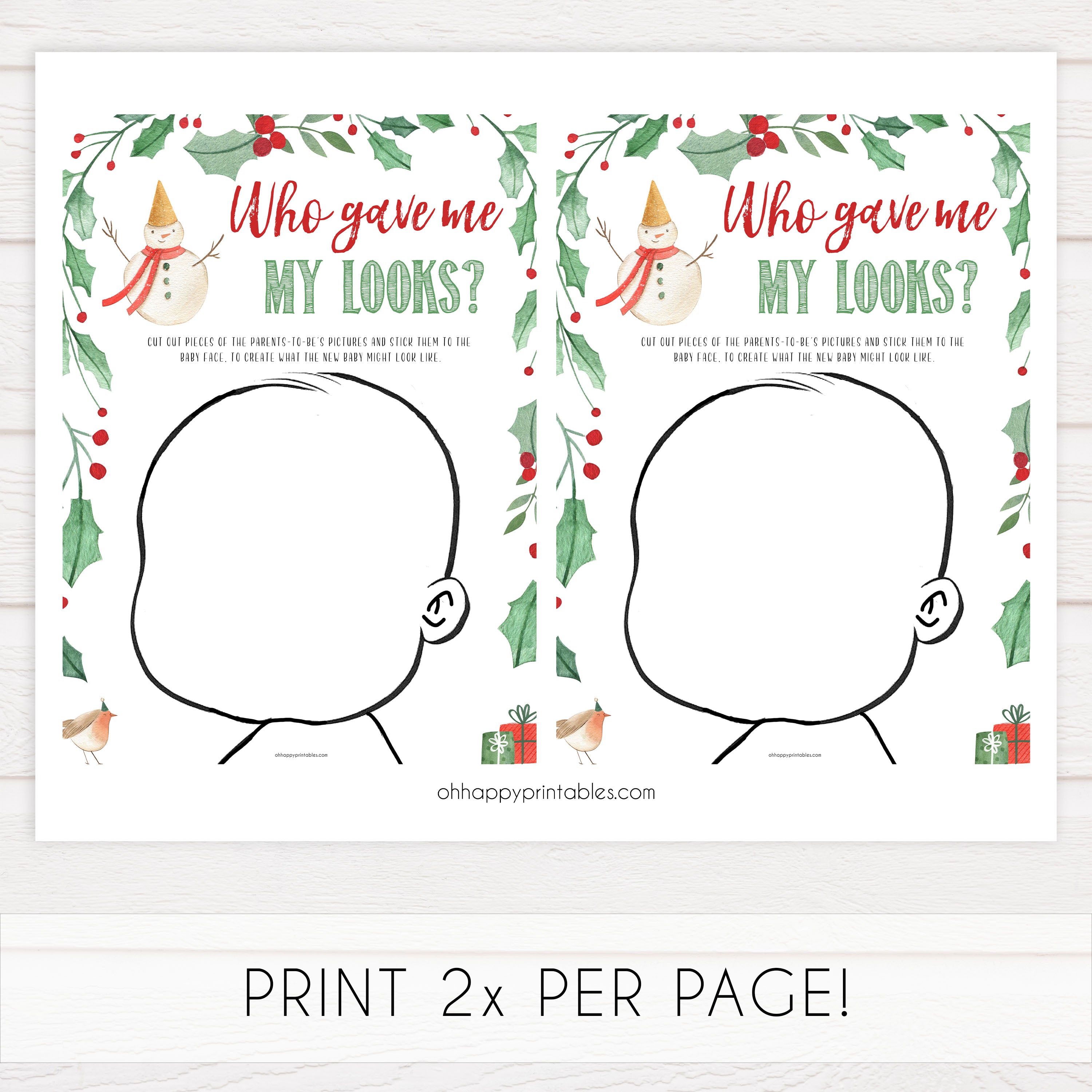 Christmas baby shower games, who gave me my looks, festive baby shower games, best baby shower games, top 10 baby games, baby shower ideas, baby shower games